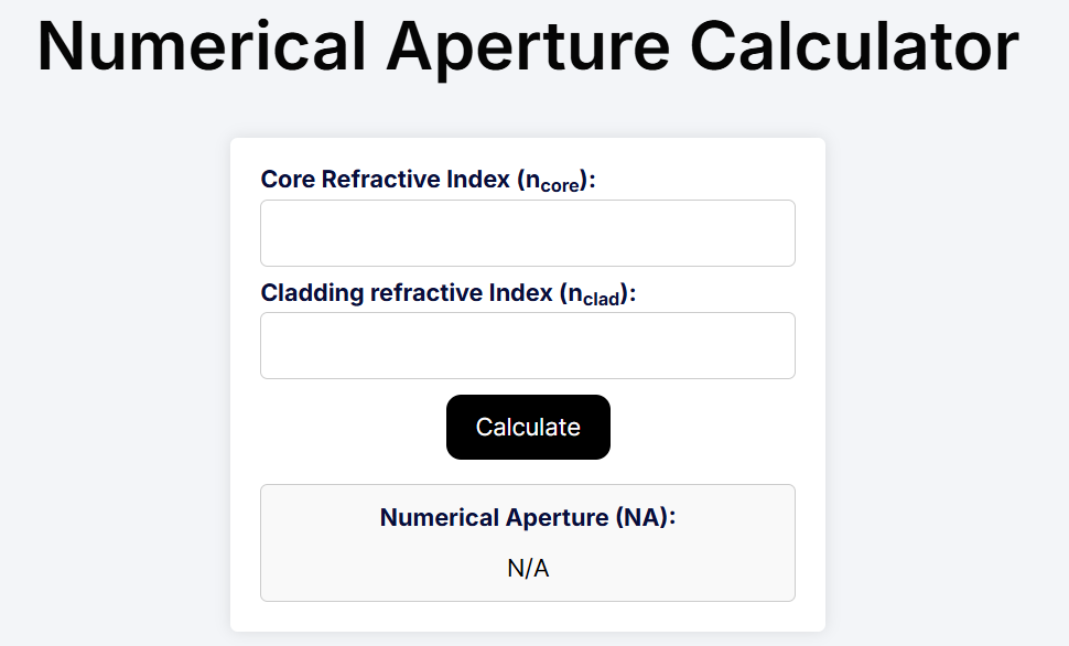 numerical aperture calculator