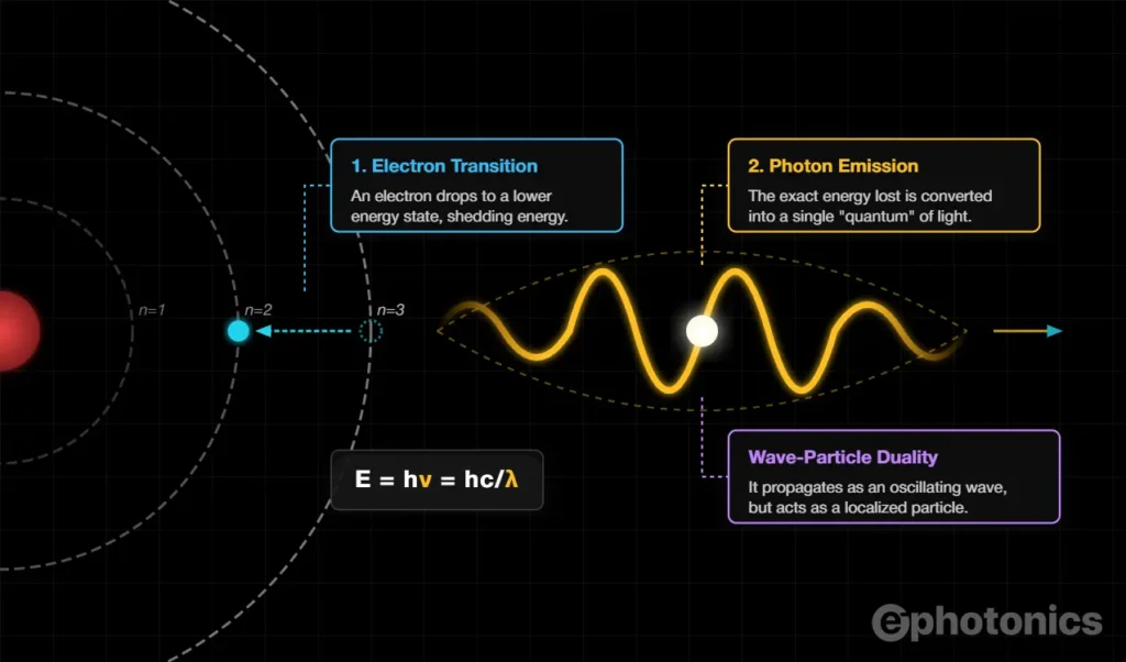 photon, image explains how a photon birth